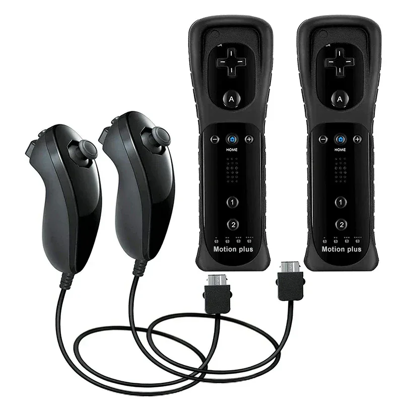 a Whole Set Remote Controller with Nunchuck Controller for Wii Games Control for Wii Console Wireless Gamepad with Motion Plus