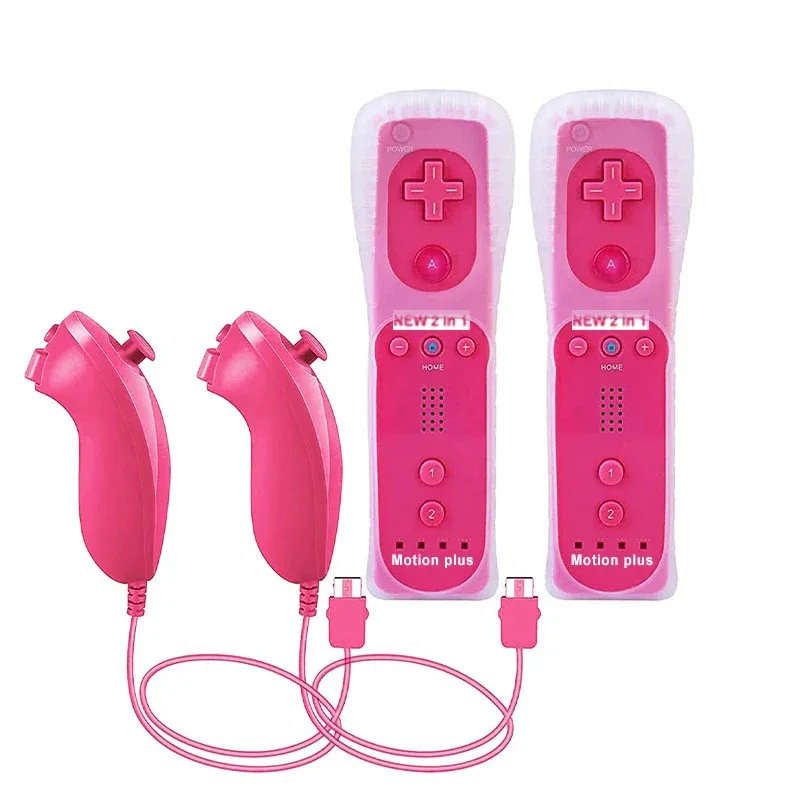 a Whole Set Remote Controller with Nunchuck Controller for Wii Games Control for Wii Console Wireless Gamepad with Motion Plus