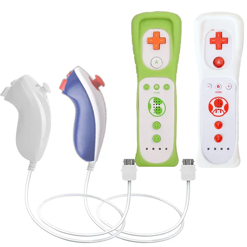 a Whole Set Remote Controller with Nunchuck Controller for Wii Games Control for Wii Console Wireless Gamepad with Motion Plus
