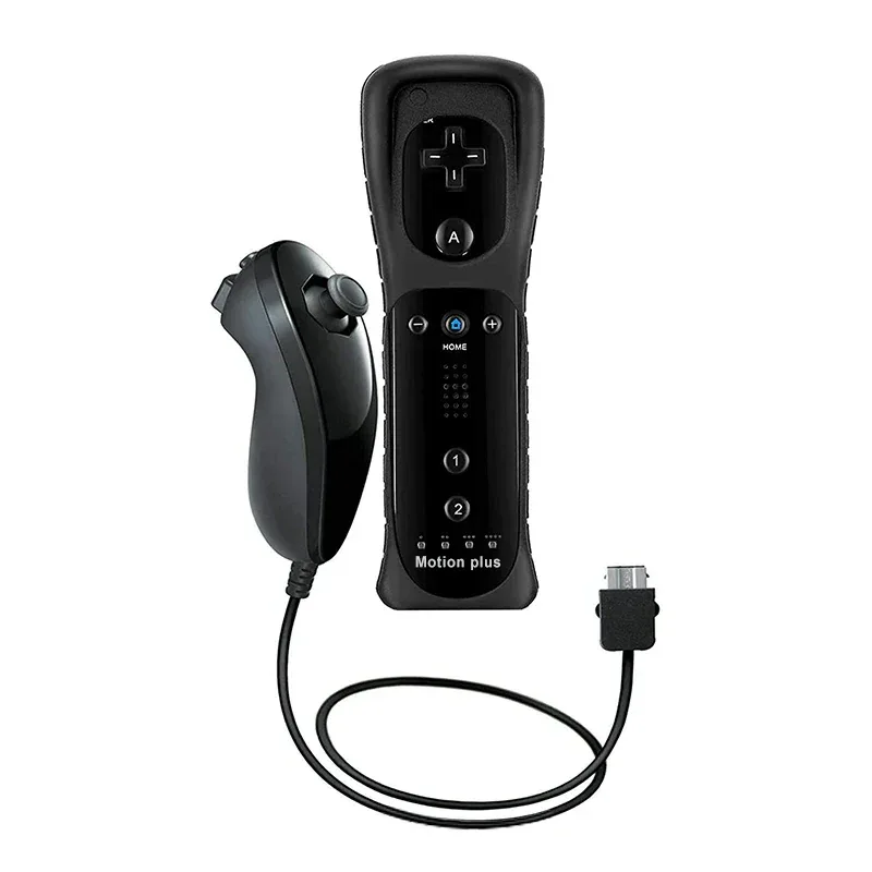 a Whole Set Remote Controller with Nunchuck Controller for Wii Games Control for Wii Console Wireless Gamepad with Motion Plus