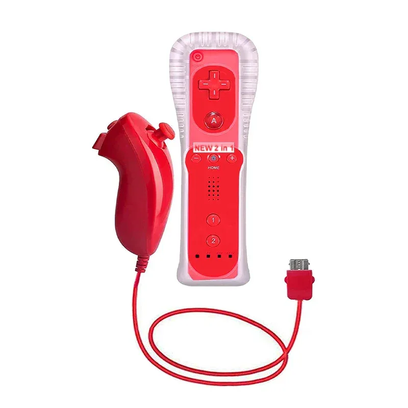 a Whole Set Remote Controller with Nunchuck Controller for Wii Games Control for Wii Console Wireless Gamepad with Motion Plus