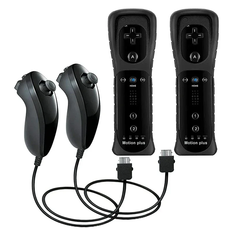 a Whole Set Remote Controller with Nunchuck Controller for Wii Games Control for Wii Console Wireless Gamepad with Motion Plus