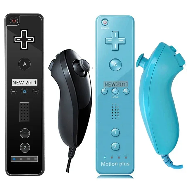 a Whole Set Remote Controller with Nunchuck Controller for Wii Games Control for Wii Console Wireless Gamepad with Motion Plus