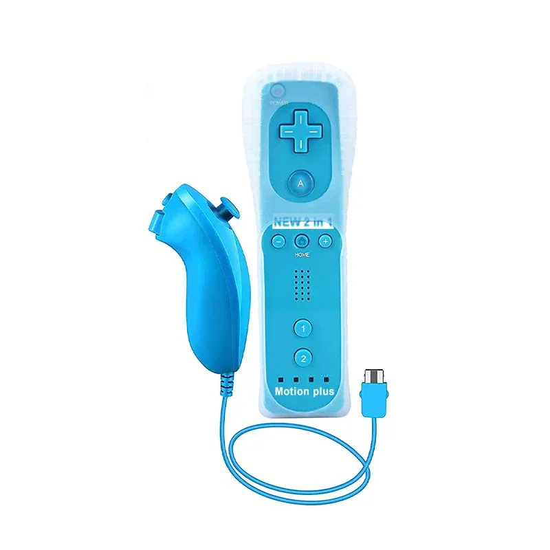 a Whole Set Remote Controller with Nunchuck Controller for Wii Games Control for Wii Console Wireless Gamepad with Motion Plus