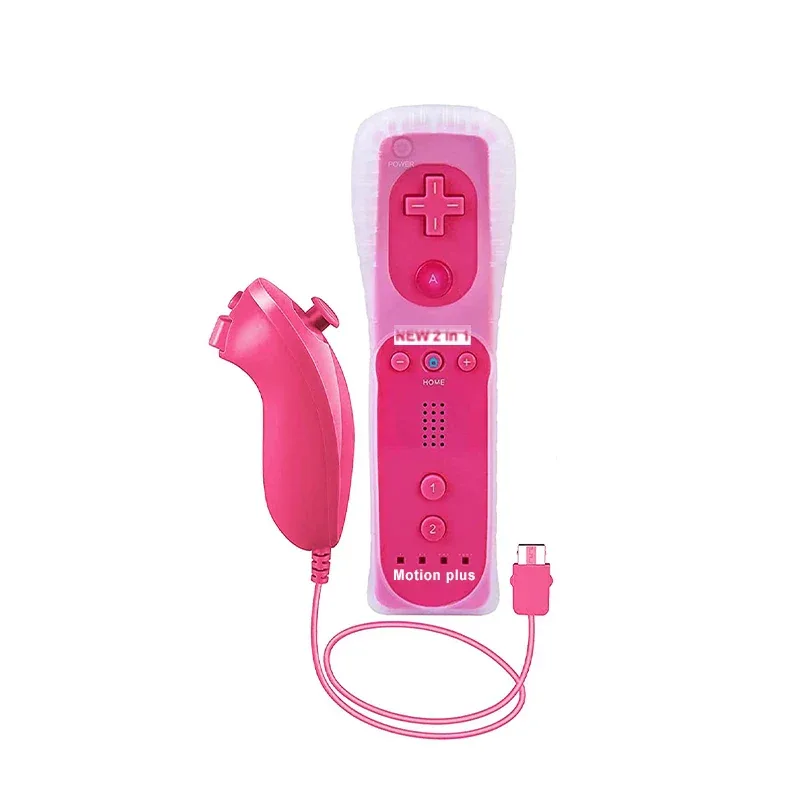 a Whole Set Remote Controller with Nunchuck Controller for Wii Games Control for Wii Console Wireless Gamepad with Motion Plus