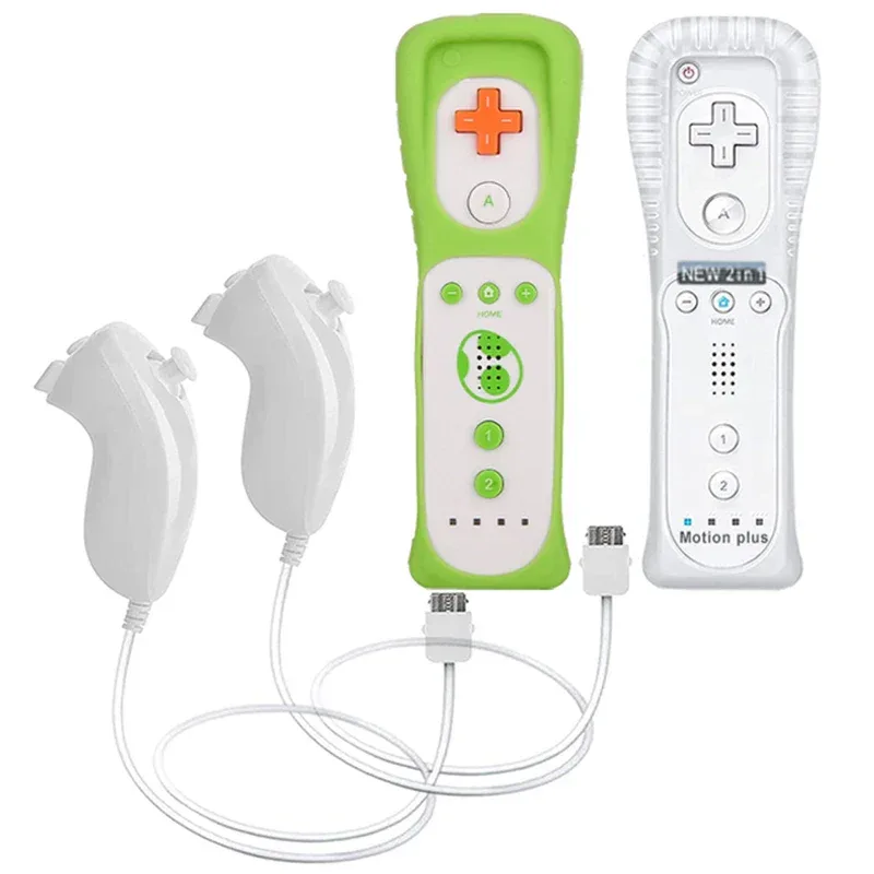 a Whole Set Remote Controller with Nunchuck Controller for Wii Games Control for Wii Console Wireless Gamepad with Motion Plus