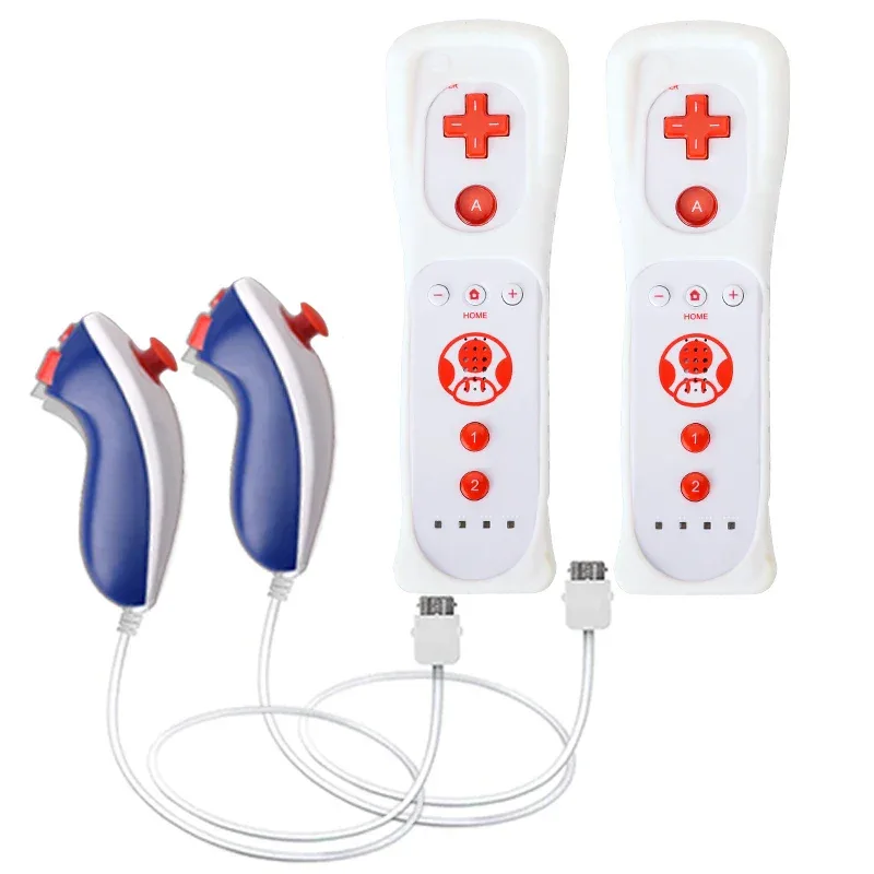 a Whole Set Remote Controller with Nunchuck Controller for Wii Games Control for Wii Console Wireless Gamepad with Motion Plus