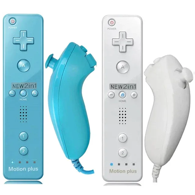 a Whole Set Remote Controller with Nunchuck Controller for Wii Games Control for Wii Console Wireless Gamepad with Motion Plus