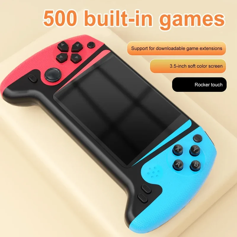 Portable Game Console 3.5inch LCD Screen Built-in 500 Games Nostalgic Game Console 1200mAh Video Game Console for Single Player