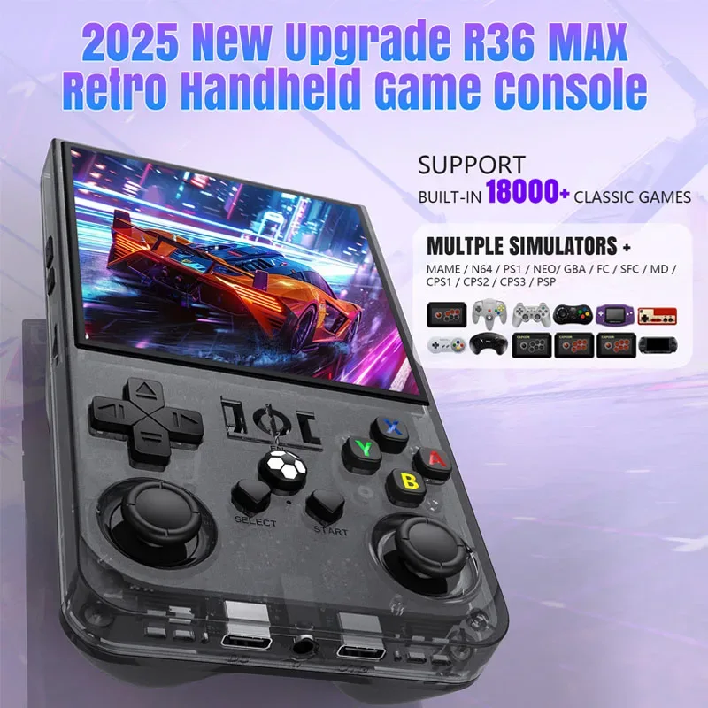 AISLPC R36MAX Retro Handheld Video Game Console Linux System 4.0 Inch IPS Screen Portable Pocket Video Player 128GB Games Gifts