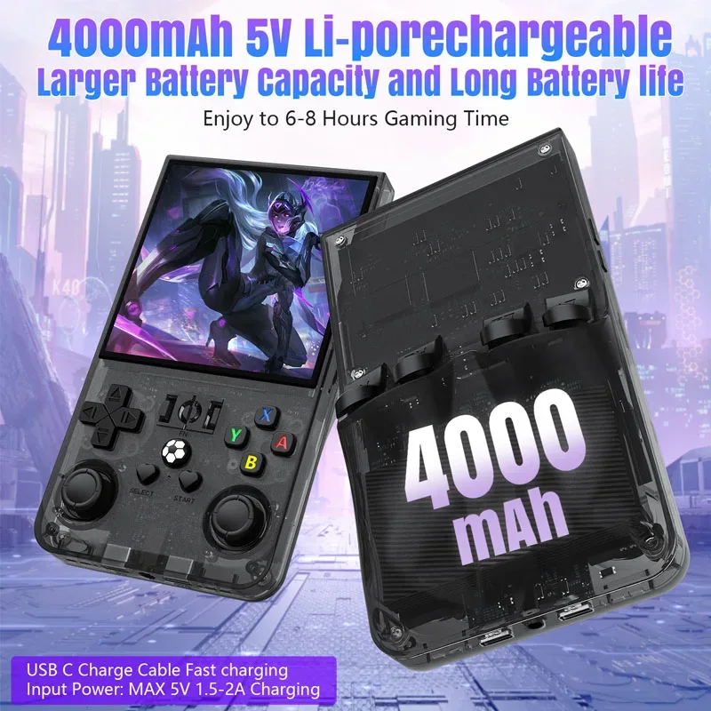 AISLPC R36MAX Retro Handheld Video Game Console Linux System 4.0 Inch IPS Screen Portable Pocket Video Player 128GB Games Gifts