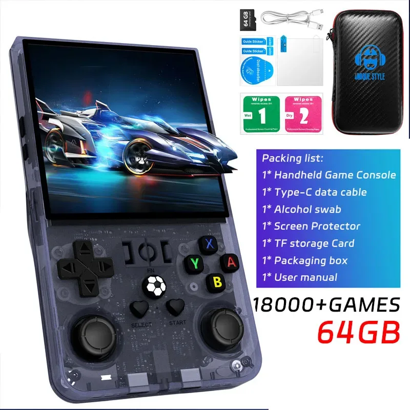 AISLPC R36MAX Retro Handheld Video Game Console Linux System 4.0 Inch IPS Screen Portable Pocket Video Player 128GB Games Gifts
