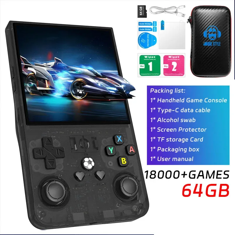 AISLPC R36MAX Retro Handheld Video Game Console Linux System 4.0 Inch IPS Screen Portable Pocket Video Player 128GB Games Gifts
