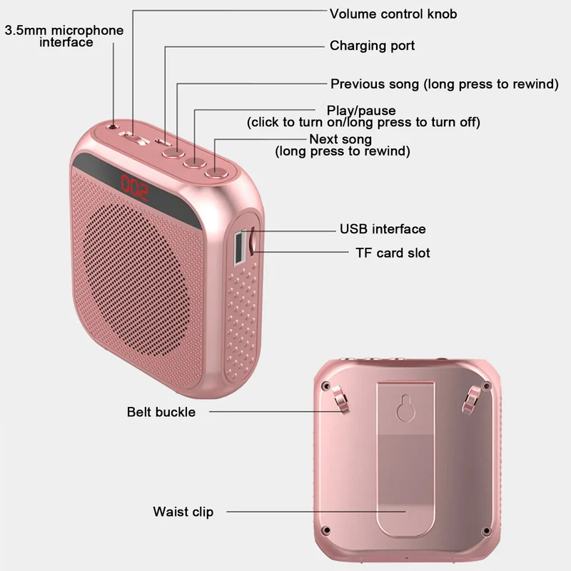 Bullhorn Megaphone Shop Voice Sound Audio Amplifier For Portable Speaker With Microphone Megafon Loudspeaker Teacher Amplified