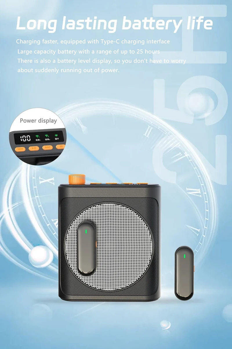 Mini Wireless Megaphone Speaker With Lavalier microphone Portable Voice Amplifier for Teachers, Elderly, Tour Guides, Coaches,