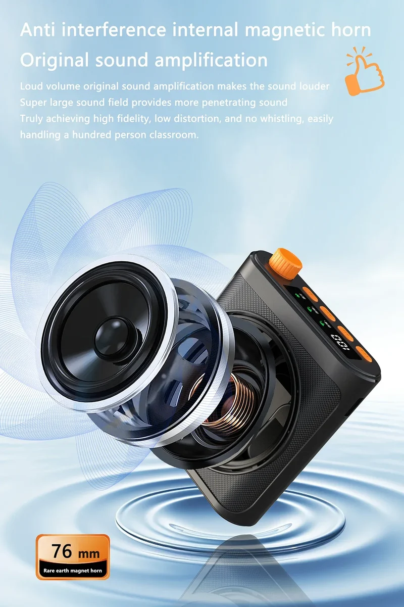 Mini Wireless Megaphone Speaker With Lavalier microphone Portable Voice Amplifier for Teachers, Elderly, Tour Guides, Coaches,
