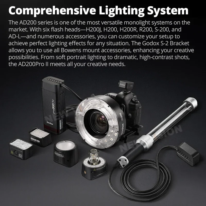 Godox AD200PRO II 200W Out-door Pocket Flash AD200PROII TTL HSS Speedlite Bi-color Modeling Lamp With X2T/X3/X3PRO/XPRO/XPROII
