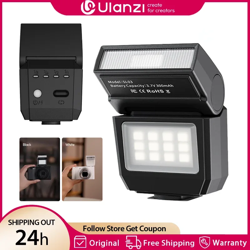 Ulanzi SL03 Mini Speedlight Flash Camera Flash GN8 4 Level Adjustable Fill Light for Canon Sony Nikon DSLR Outdoor Photography