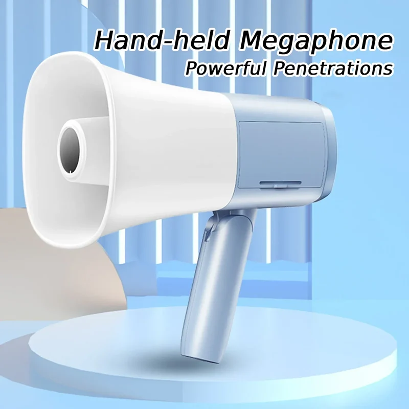Bullhorn Megaphone Speaker Foldable Handle Amplifier 800m Penetrations for Outdoor Safe Drills Sports Cheerleading Fan Coaches