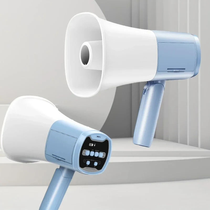 Bullhorn Megaphone Speaker Foldable Handle Amplifier 800m Penetrations for Outdoor Safe Drills Sports Cheerleading Fan Coaches