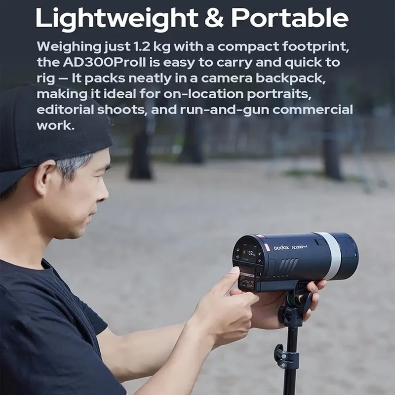 Godox AD300Pro II 300Ws Outdoor Flash TTL HSS 1/8000s 2.4G Wireless Strobe with Rechargeable Battery for Canon Sony Nikon Fuji