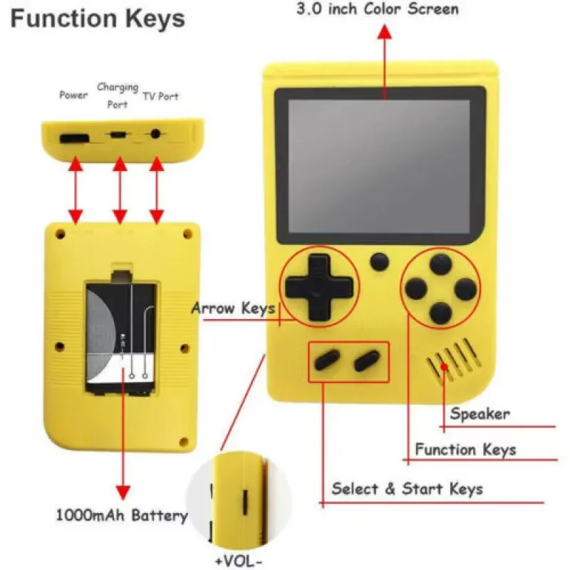 portable Built-in 500+ Classic arcade retro games Console for Gameboy Output Emulator TV 5 inch Video Game Handheld Game Player
