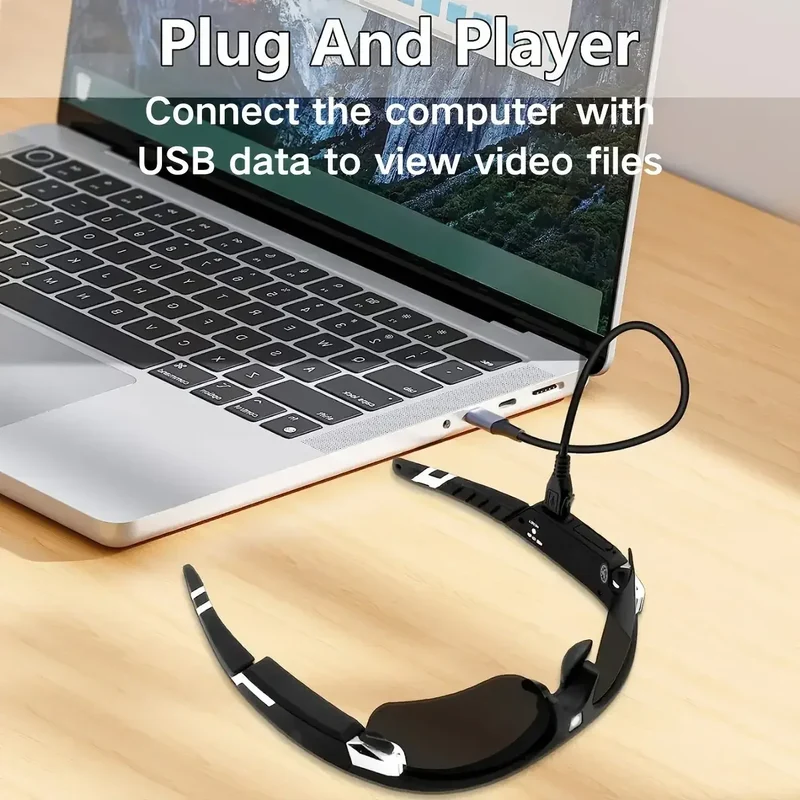 Mini FPV Smart Glasses Camera 1080P Portable FHD POV Bodycam for Bicycle Action Sports Vlogging