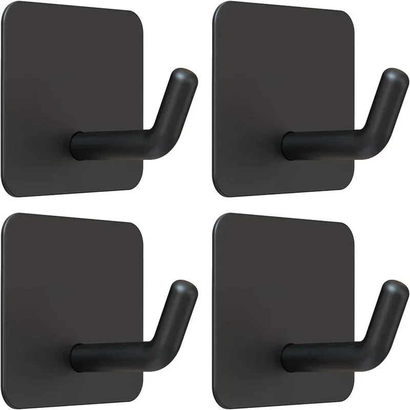 SUS304 Stainless Steel Adhesive Hook Self Adhesive Wall Hooks Hanger Heavy Duty Waterproof Storage Holder Stick on Towel Hooks