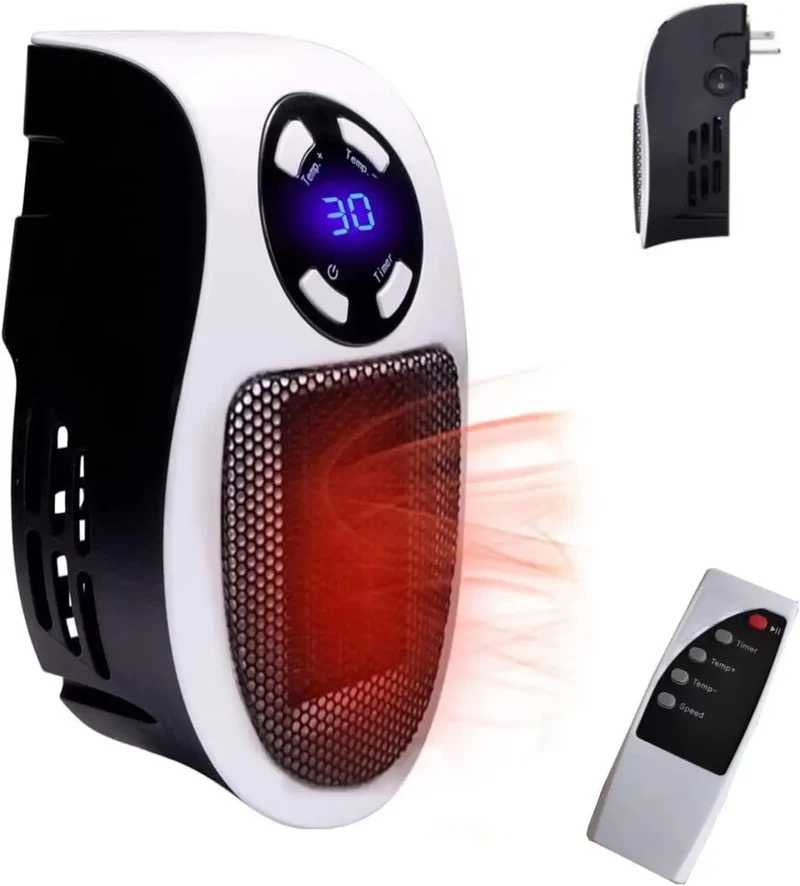 Portable Heater Electric Heater Plug in Wall Room Heater Home Appliance Heating Stove Mini Radiator Remote Hand Warmer Machine