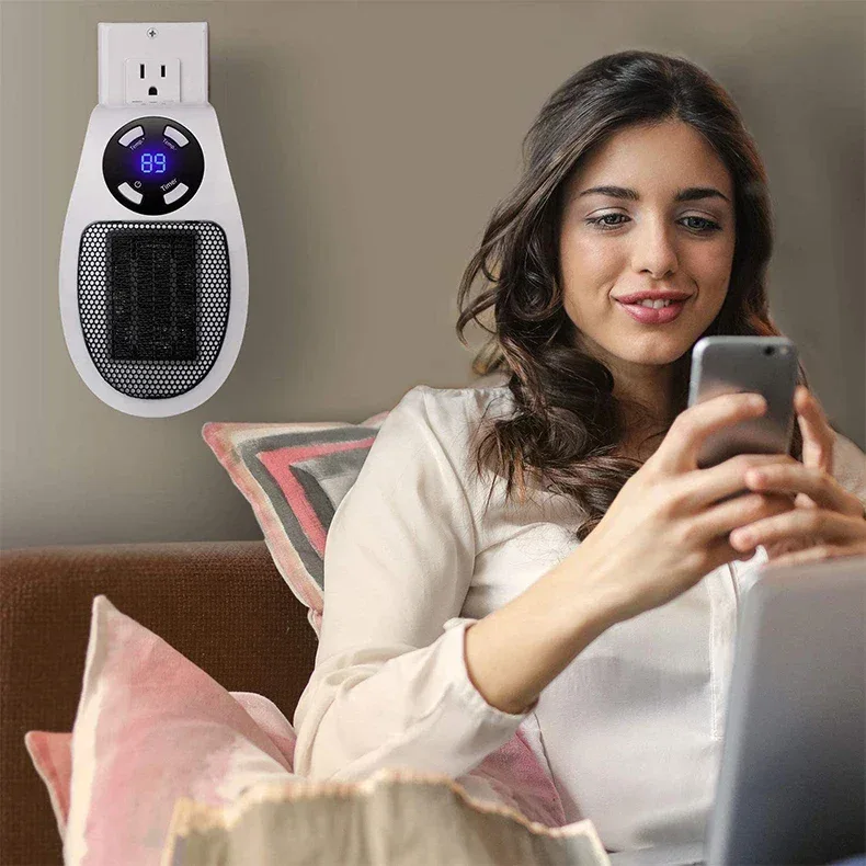 Portable Heater Electric Heater Plug in Wall Room Heater Home Appliance Heating Stove Mini Radiator Remote Hand Warmer Machine