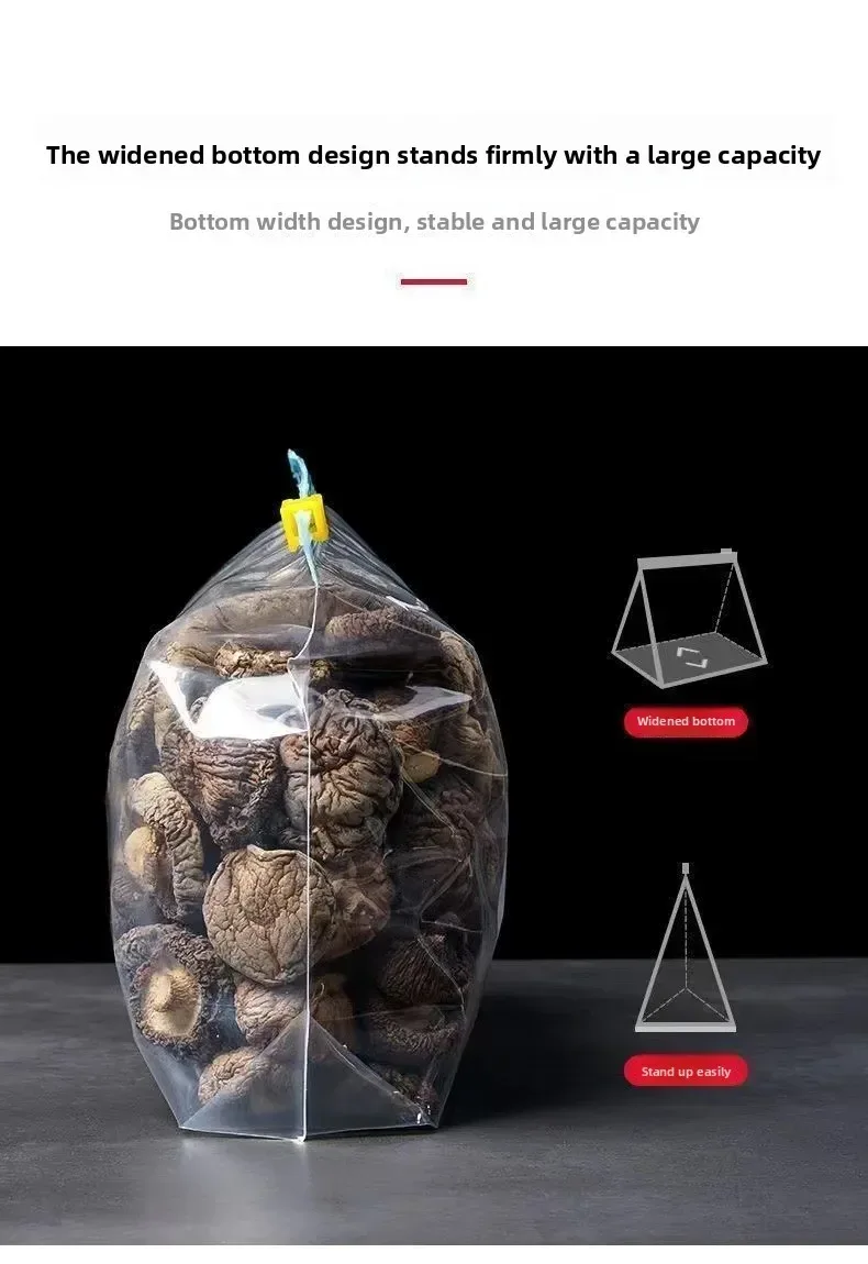 Multiple Sizes Kitchen Supplies Transparent and Visible Thick and Durable Sealing Bag for Food Eco-friendly Cling Bag Zip Bags