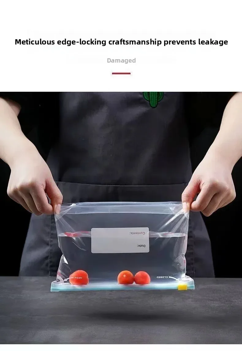 Multiple Sizes Kitchen Supplies Transparent and Visible Thick and Durable Sealing Bag for Food Eco-friendly Cling Bag Zip Bags
