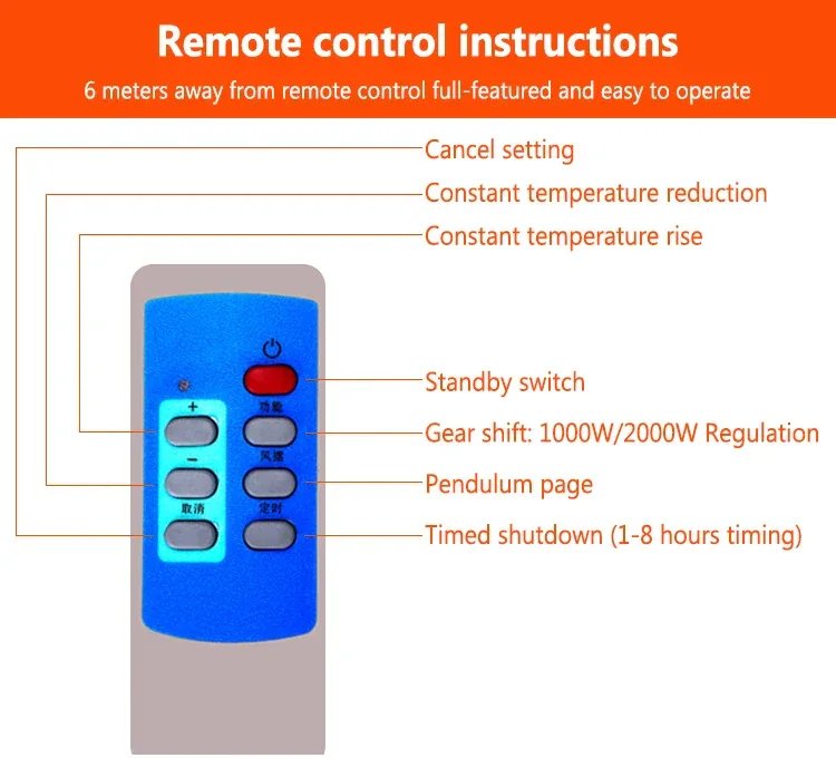 DMWD Wall-mounted remote control heater air warmer home room energy saving heating fan bathroom heating air radiator convector