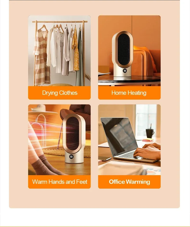 PTC heater, household heater, small electric heater, small sun desktop heater, ceramic hot air fan, European/American standard