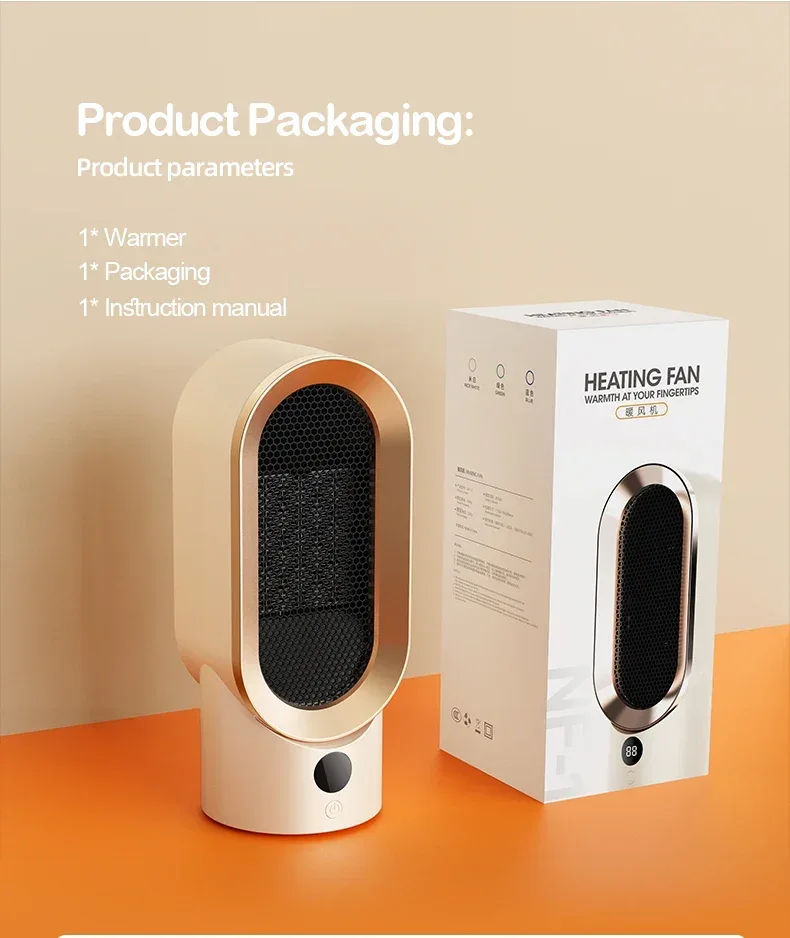 PTC heater, household heater, small electric heater, small sun desktop heater, ceramic hot air fan, European/American standard