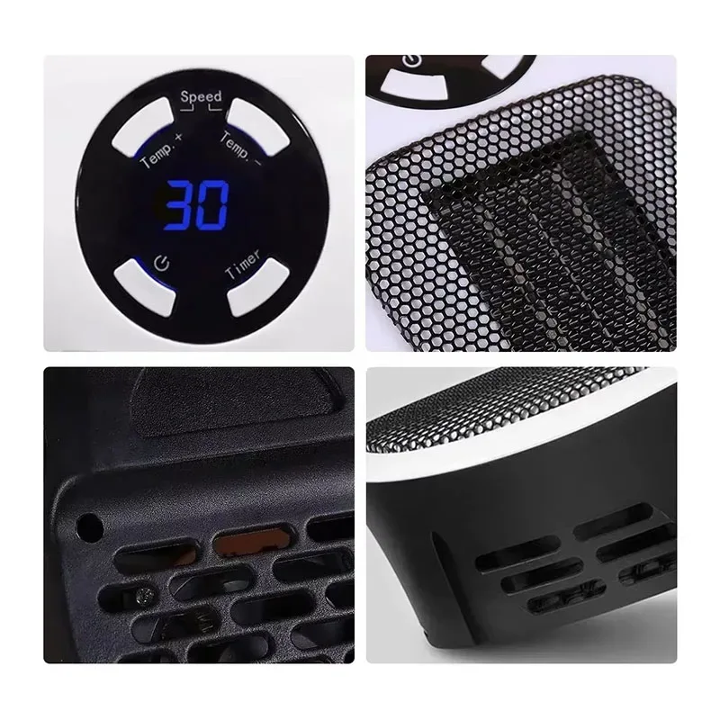 Remote Heater 500W Heater Portable Electric Heater Plug-in Wall Mounted Room Heater Home Appliance Heating Stove Mini Radiator