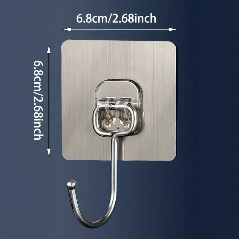 3pcs Strong Large Hook Multi-Purpose Self Adhesive Hook Heavy Duty Wall Hooks Door Key Towel Wall Hook for Bathroom Kitchen Home