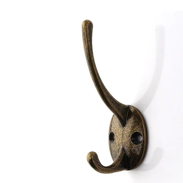 KAK Vintage Hangers Hook Zinc Alloy Wall Hook Bronze Cloth Coat Bag Hat Hanging Hooks Bathroom Kitchen Anitque Racks with screws