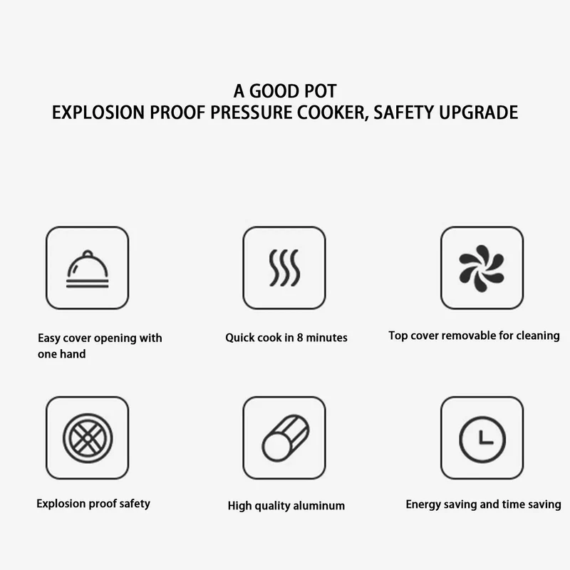 Pressure Cooker Explosion Proof Large Capacity Pressure Cooker for Gas Stove Aluminum Alloy Pressure Cooker Home Pressure Cooker
