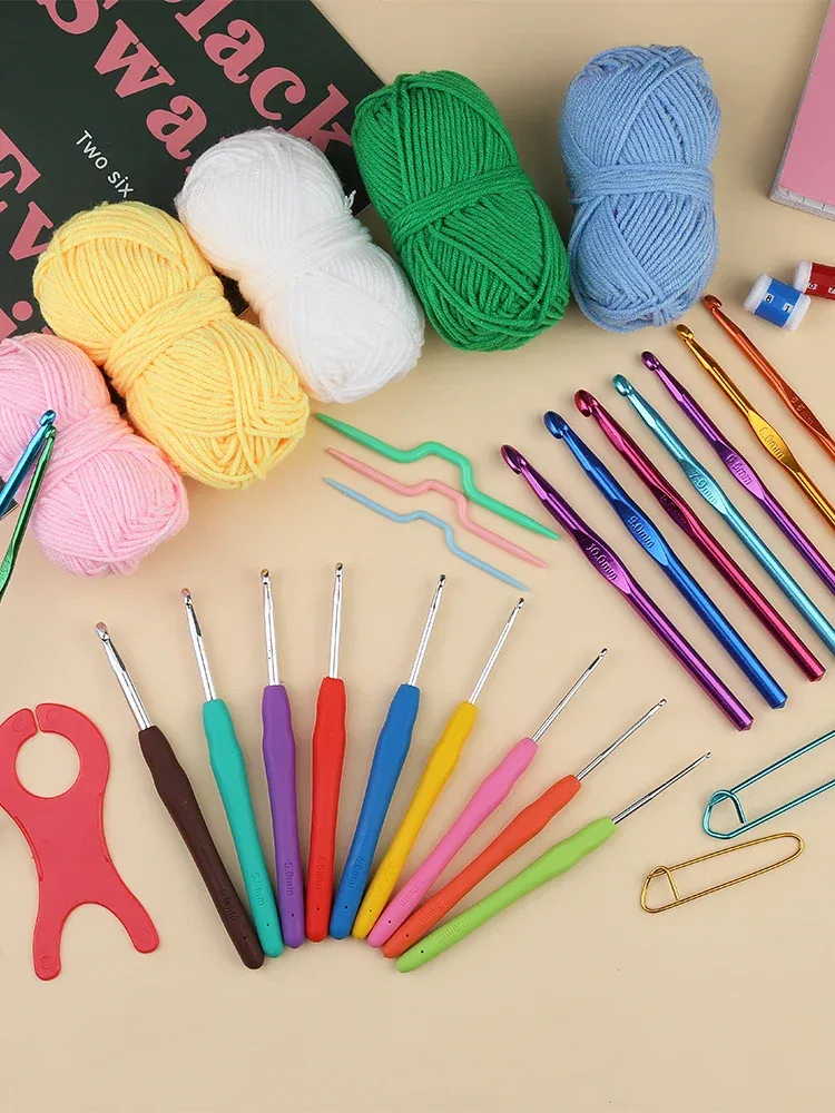 KRABALL Knitting Crochet Hook Set Home Use Sewing Tool DIY Craft Crochet Knit Markers Needles Tools Weaving Accessories With Bag