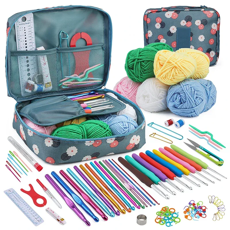 KRABALL Knitting Crochet Hook Set Home Use Sewing Tool DIY Craft Crochet Knit Markers Needles Tools Weaving Accessories With Bag