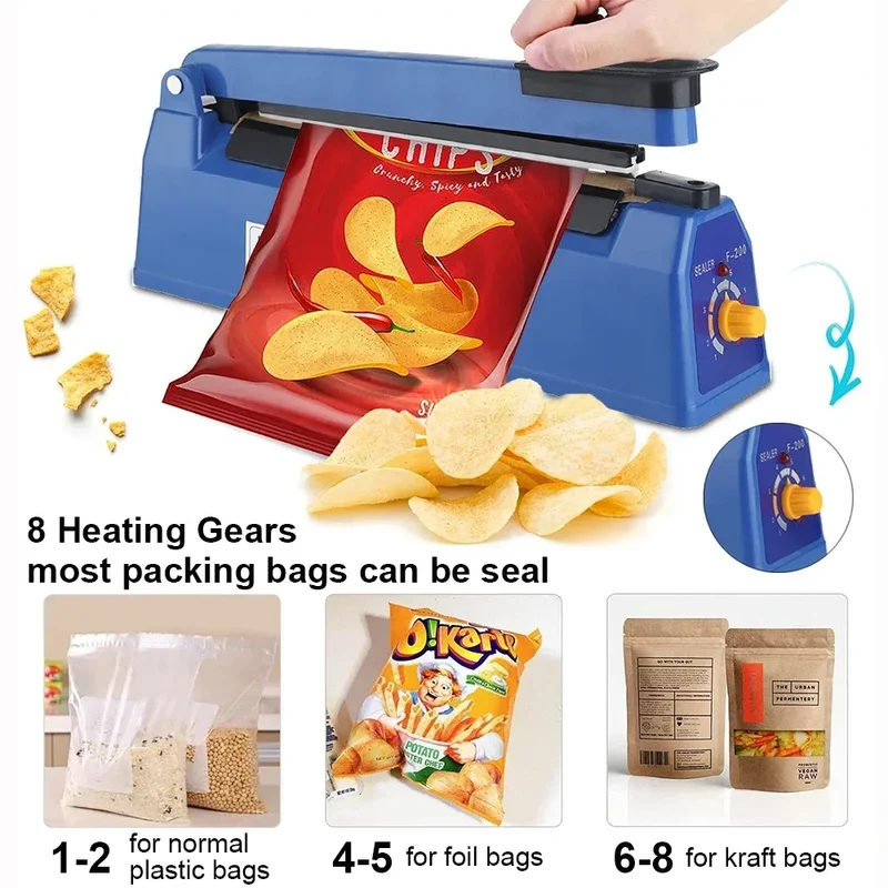 Sealing Machine Electric Heat Sealer Hand Press Vacuum Food Plastic Bag Bobo Ballons Impulse Fast Heat Sealer Packaging Machine