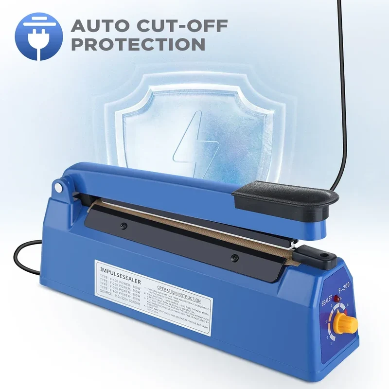 280/200mm 110/220V Heat Seal Machine Household Impulse Vacuum & Power Suction Food Meat Plastic Bag Sealer Kitchen Fruit Storage