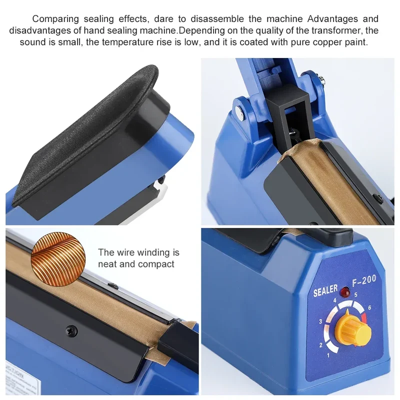 280/200mm 110/220V Heat Seal Machine Household Impulse Vacuum & Power Suction Food Meat Plastic Bag Sealer Kitchen Fruit Storage