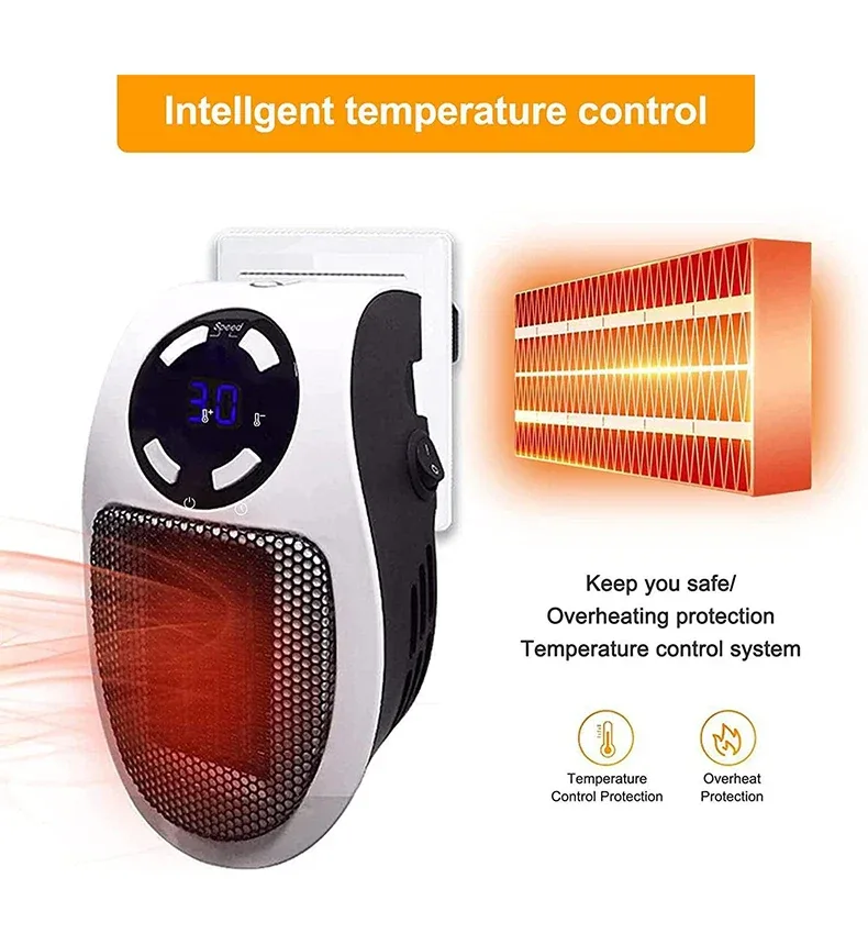 Portable Heater Electric Heater Convenient Room Heater Heating Warm Air Blower Wall Mounted Winter Warmer Machine Home Appliance