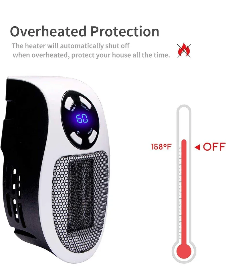 Portable Heater Electric Heater Convenient Room Heater Heating Warm Air Blower Wall Mounted Winter Warmer Machine Home Appliance