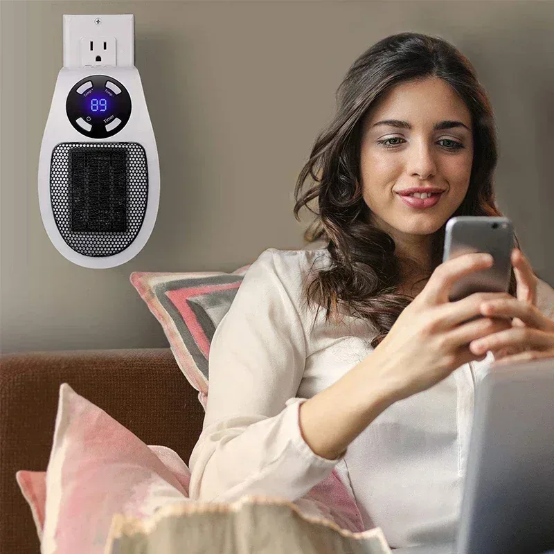 Portable Electric Heater Mini Radiator Plug in Wall Home Appliance with Remote Control Fast Heating Hand Warmer for Room Desktop