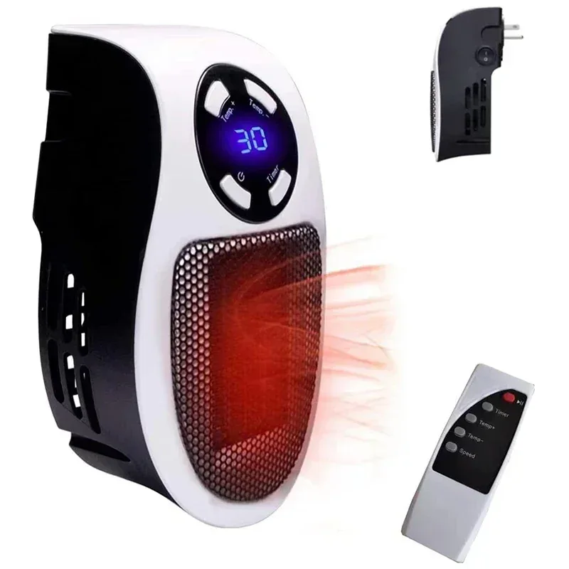 Portable Electric Heater Mini Radiator Plug in Wall Home Appliance with Remote Control Fast Heating Hand Warmer for Room Desktop