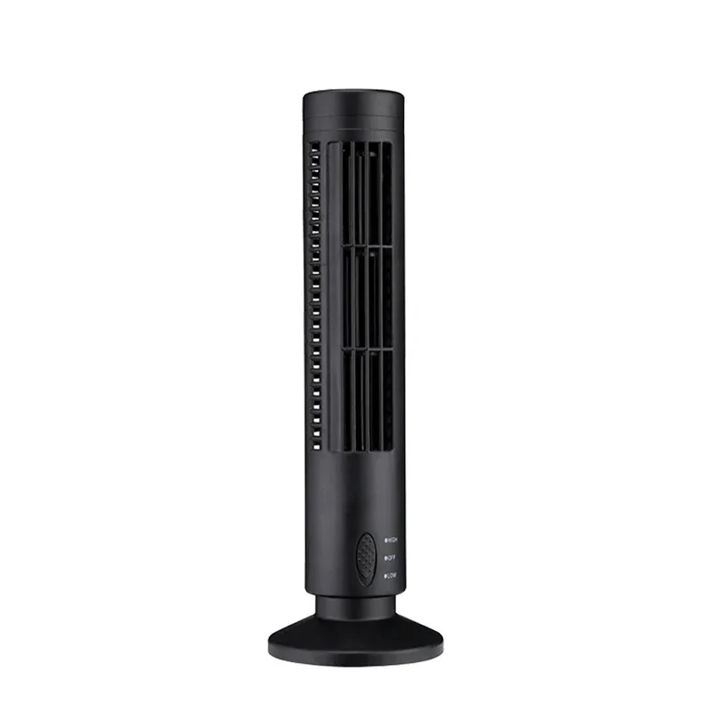 2.5W 38CM/33CM LED Tower Fan No Leaf 2 Gear Speed Stand Up Tower Fan Portable Electric Floor Fan for Living Room Bedroom Office