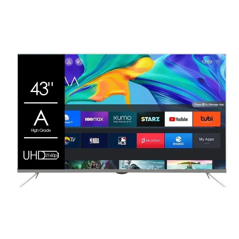 TV 43 Inch 4K TV No Frame Ultra Thin LED Television